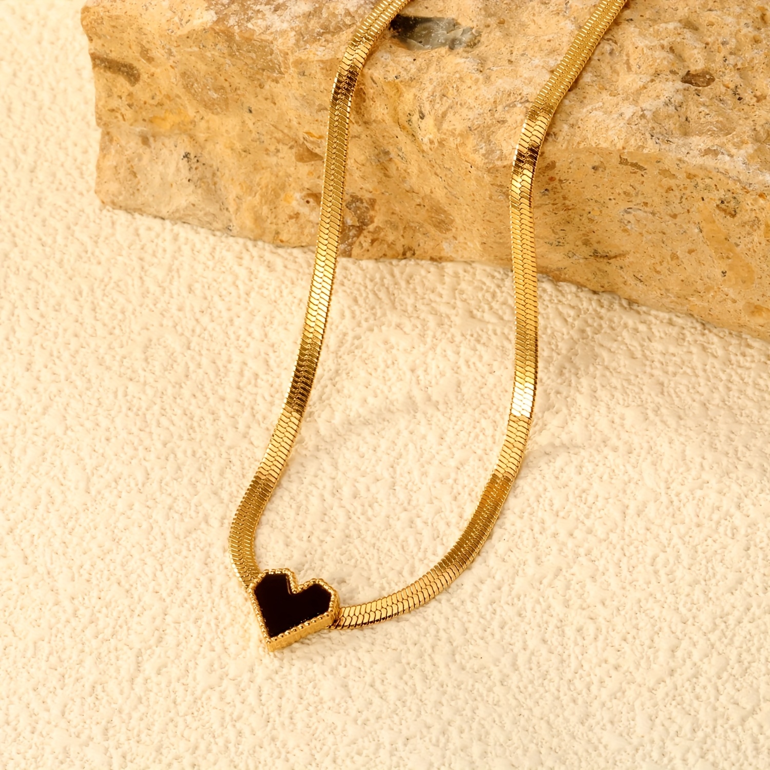 Ladies' Minimalist Golden-Tone Heart Pendant Necklace
